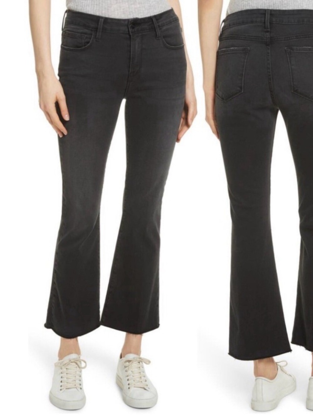FRAME Le Crop Mini Boot jean Black Classic High-Rise Stretch Size 29